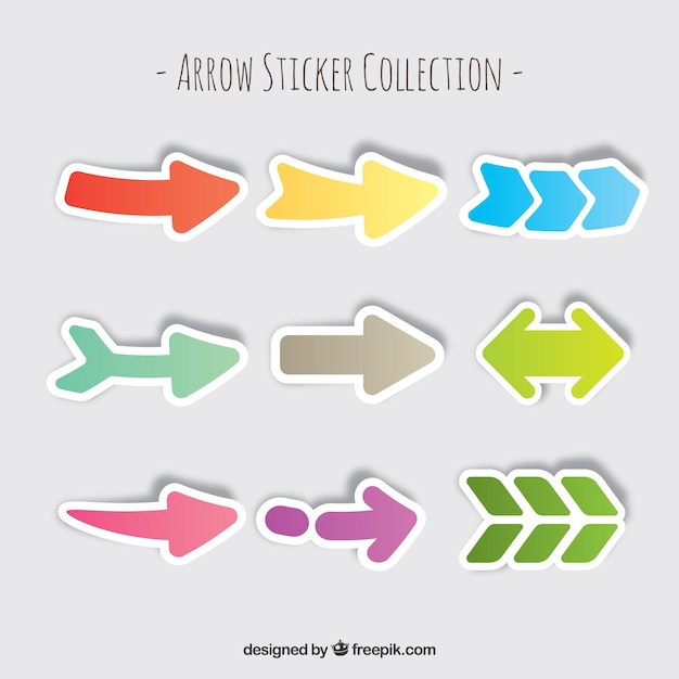 Set of colorful arrow stickers
