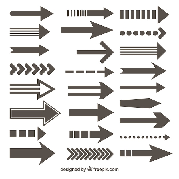 평면 스타일에 표시하는 다채로운 화살표의 집합