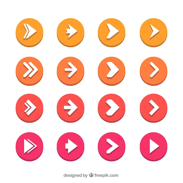 Set of colorful arrows to mark in flat style