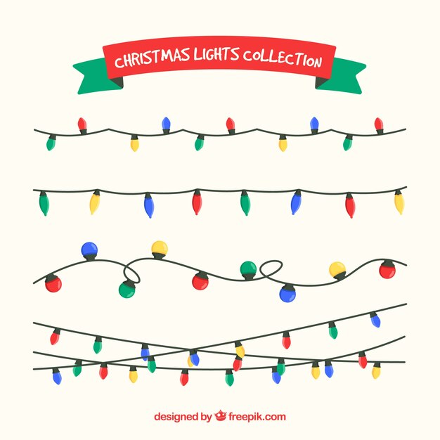 Set of colorful christmas lights