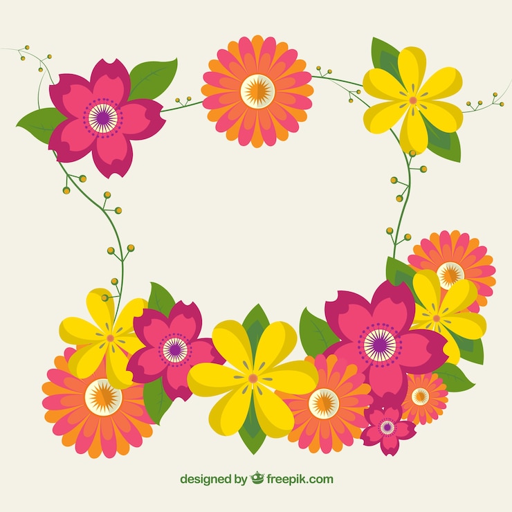 मुफ़्त वेक्टर set of colorful flowers in flat design