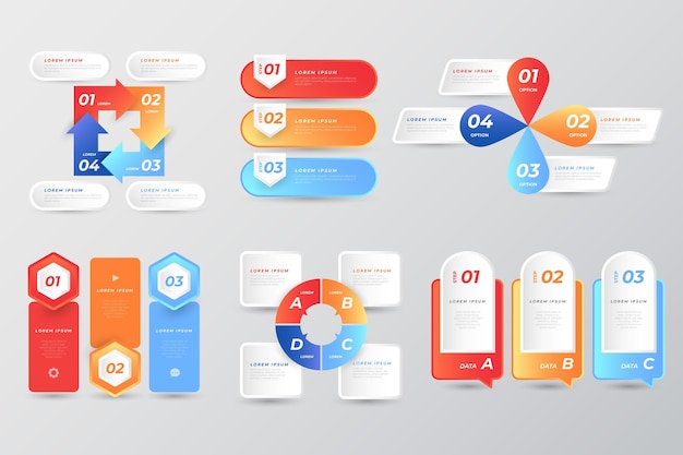 Set of colorful infographic elements