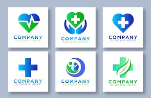 Set of colorful medical icon symbol for element design with several variations