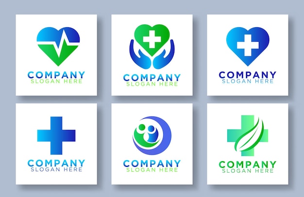 いくつかのバリエーションを持つ要素デザインのカラフルな医療アイコンシンボルのセット