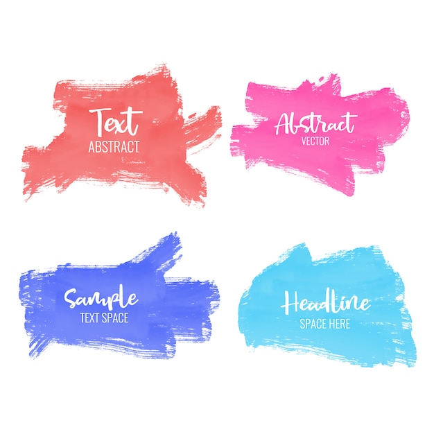 Free vector set of colorful paint brush stroke