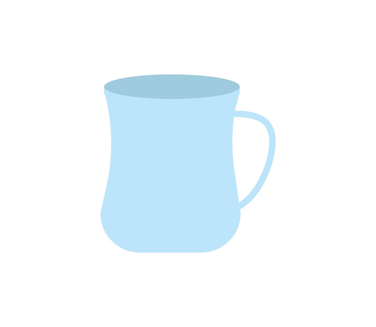 無料Vector カラフルな磁器のコーヒーと紅茶のカップ漫画イラストのセット