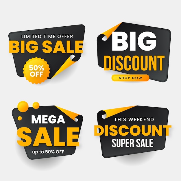 Set of colorful sales banners