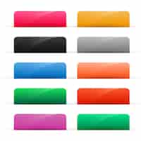 Vettore gratuito set di pulsanti web lucido colorato