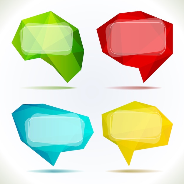 Free vector set of colorful speech bubbles isolated