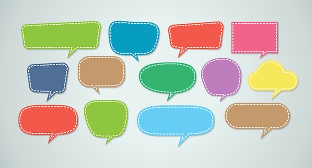 Set of colorful speech bubbles