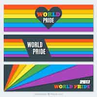 Free vector set of colorful stripes of pride day
