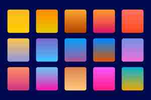 Free vector set of colorful vibrant gradients