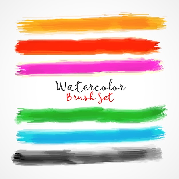 Free vector set of colorful watercolor brushes