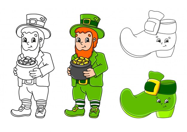 Premium Vector Leprechaun With Beer Cartoon For Coloring