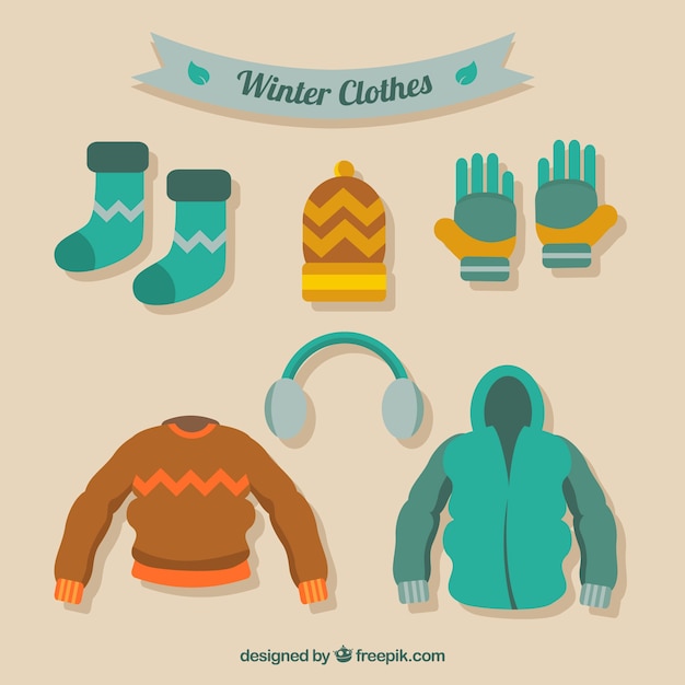 Set of comfortable winter clothes