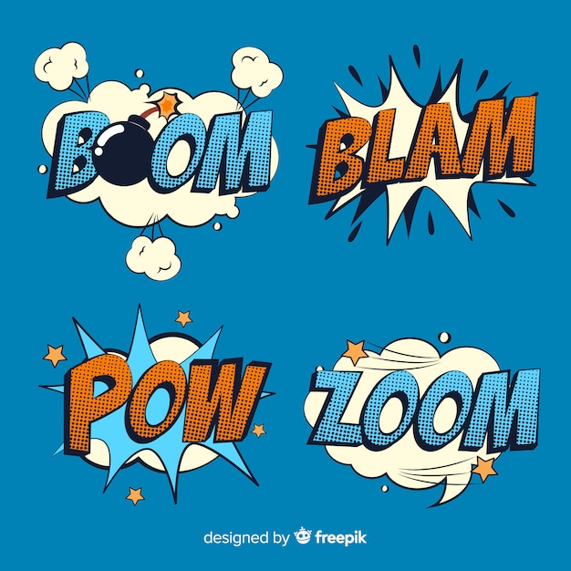 Free vector set of comic sound effects