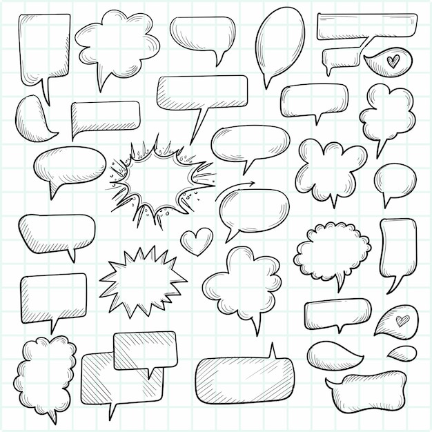 A set of comic speech bubbles and elements