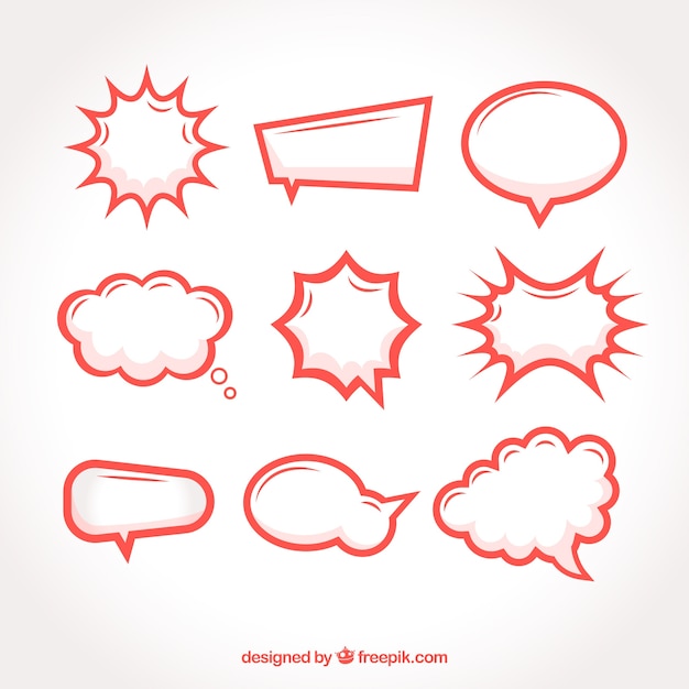 Set of comic speech bubbles