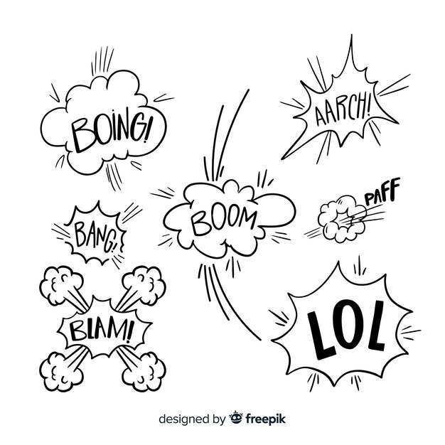 Set of comic speech bubbles