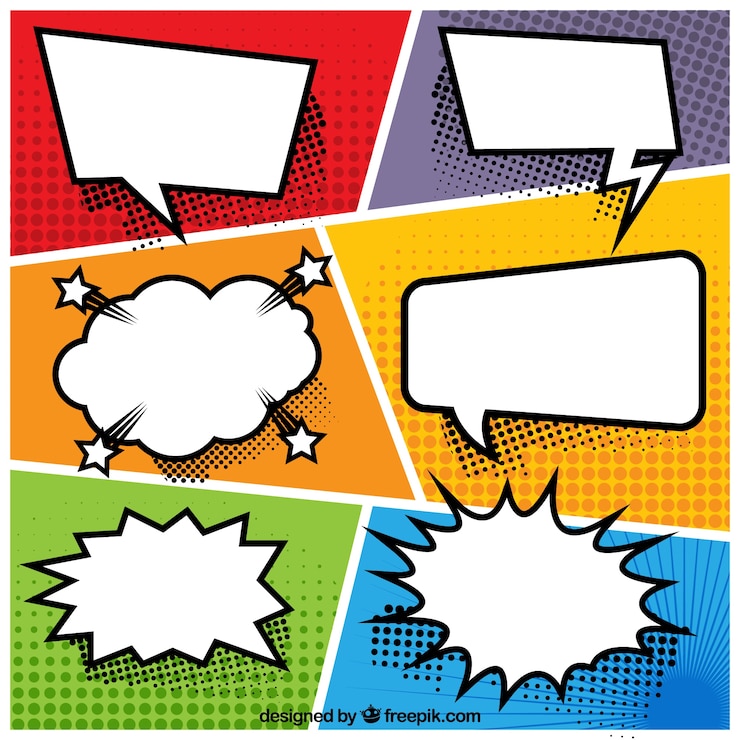 Free Vector set of comic speeches