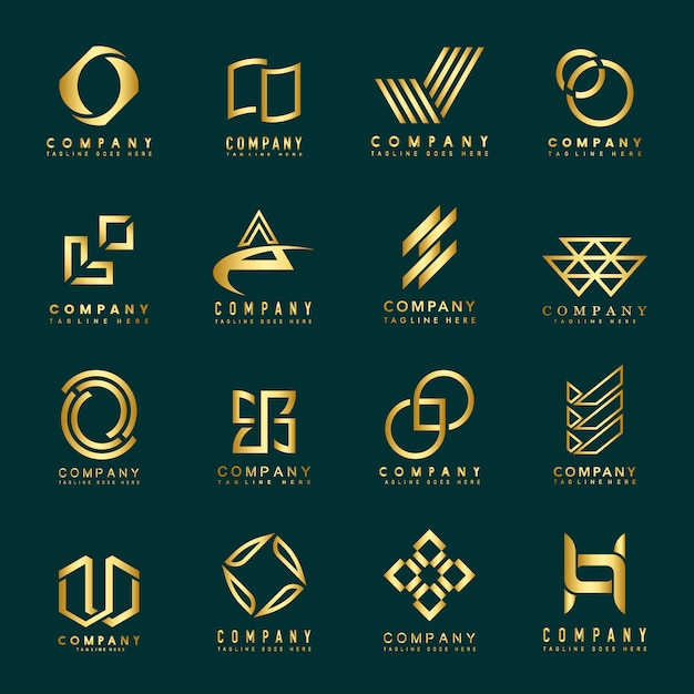 Set of company logo design ideas vector