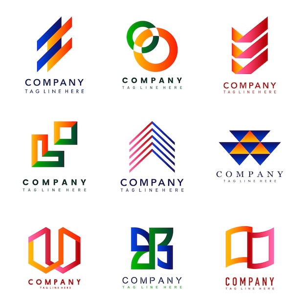 Набор векторных идей дизайна логотипа компании