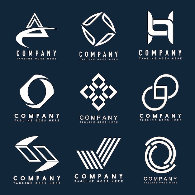 Free vector set of company logo design ideas vector