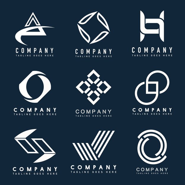 Set of company logo design ideas vector