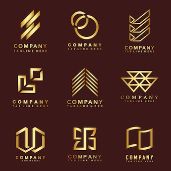 Set of company logo design ideas vector