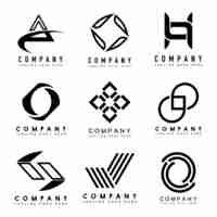 Free vector set of company logo design ideas