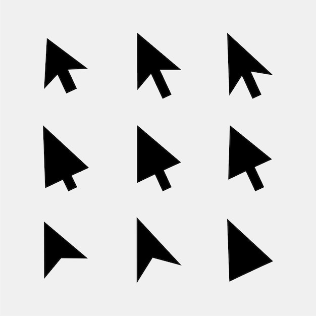 Set of computer mouse pointer element symbol design