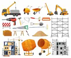 Free vector set of construction site objects