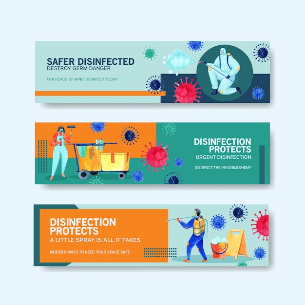 Free vector set of coronavirus safety banners