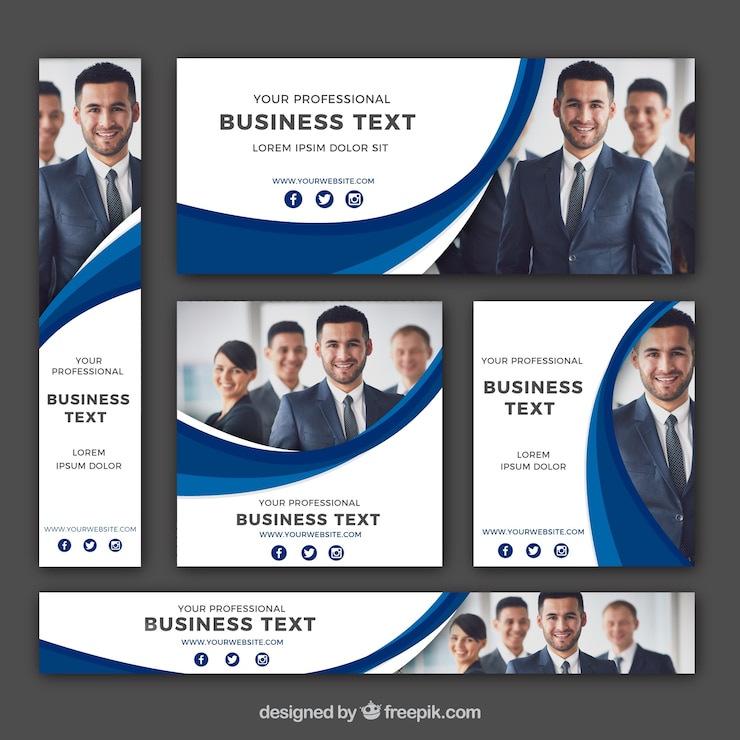 Free Vector set of corporate banners