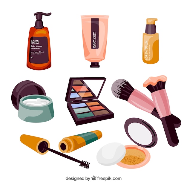 Free vector set of cosmetics