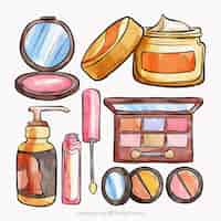 Vettore gratuito set di cosmetici