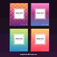 Free vector set of cover templates with geometric design