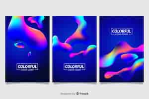 Free vector set of covers with liquid effect