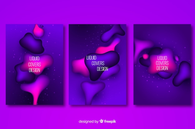 Free vector set of covers with liquid effect