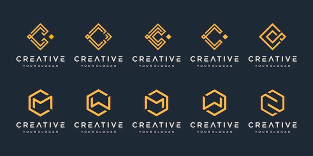 Download Free Set Of Creative Abstract Monogram Logo Design Template Logotypes For Business Of Luxury Elegant Simple Letter C Letter M Premium Vector Use our free logo maker to create a logo and build your brand. Put your logo on business cards, promotional products, or your website for brand visibility.