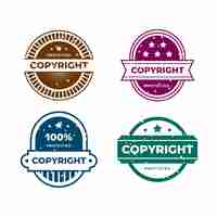 Free vector set of creative copyright stamps