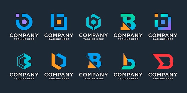 Premium Vector Set Of Creative Letter B Logo Design Collection For Business Of Of Technology Digital Data Sport Simple