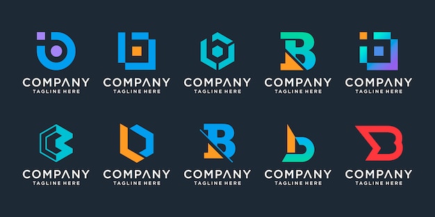 Premium Vector Set Of Creative Letter B Logo Design Collection For Business Of Of Technology Digital Data Sport Simple