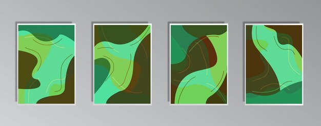Набор креативных минималистичных рисованных винтажных нейтральных цветных иллюстраций для стены для подарочной карты