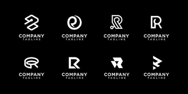 Premium Vector Set Of Creative Monogram Letter R Logo Design Template The Logo Can Be Used For Building Company