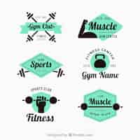 Free vector set of creative retro fitness labels