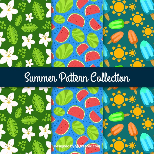 Set of creative summer patterns