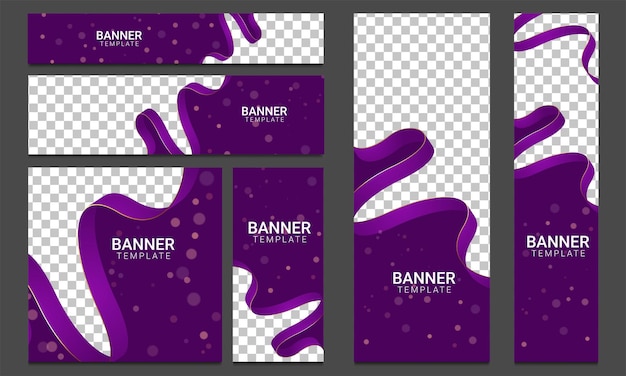 Free vector set of creative web banners of standard size with a place for photos