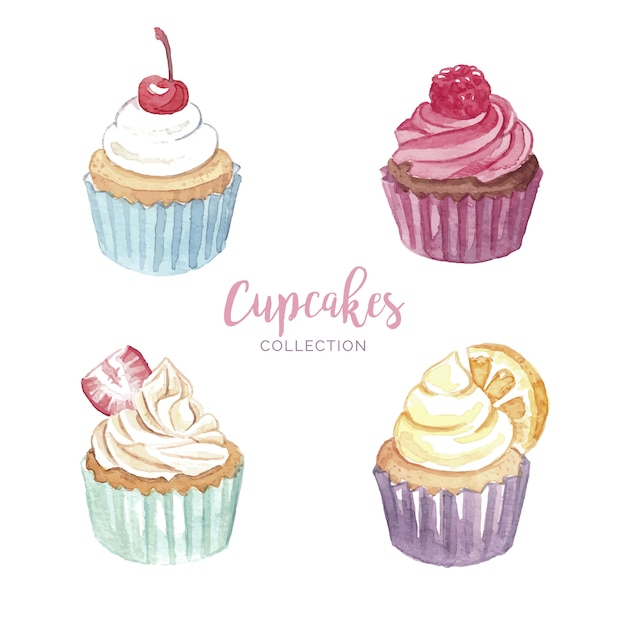 Set of cupcakes