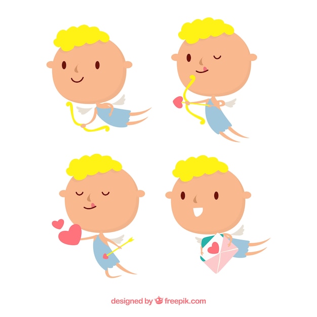 Free vector set of cupid characters